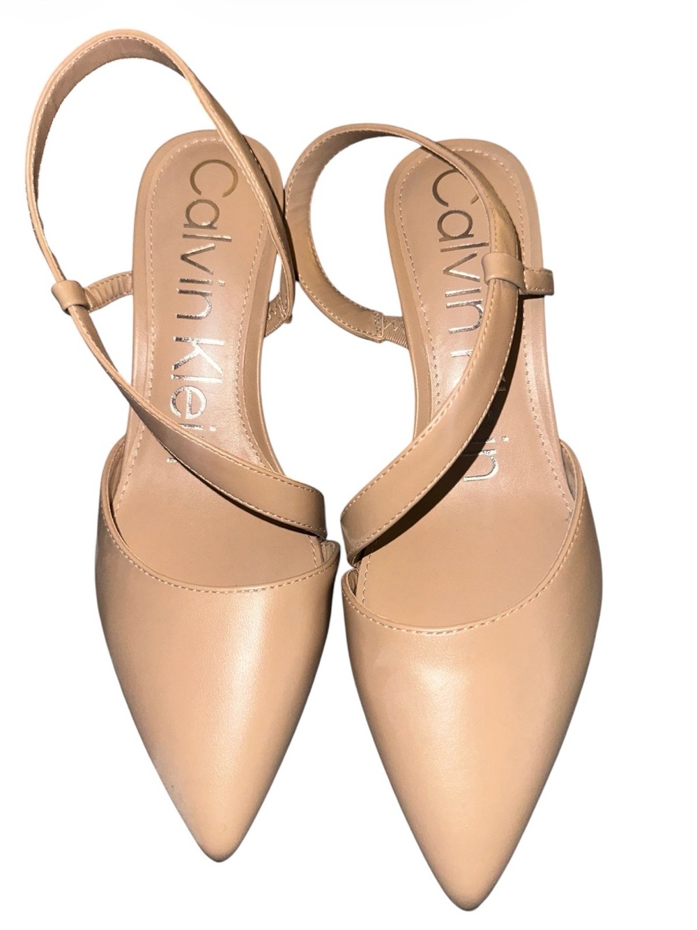 Calvin Klein Beige Pointed-Toe Slingback heels 👠